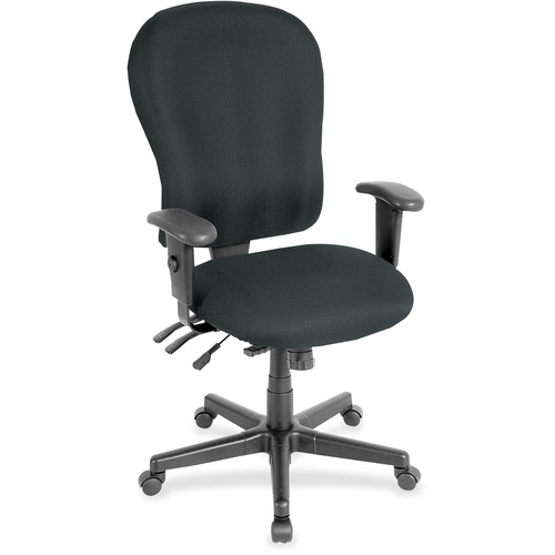 Chair, Highback, Armrests, Dillon Vinyl, 29" x 26" 47", Black