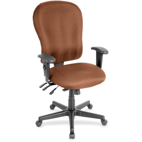 Chair, Highback, Armrests, Fabric, 29" x 26" 47", Nutmeg
