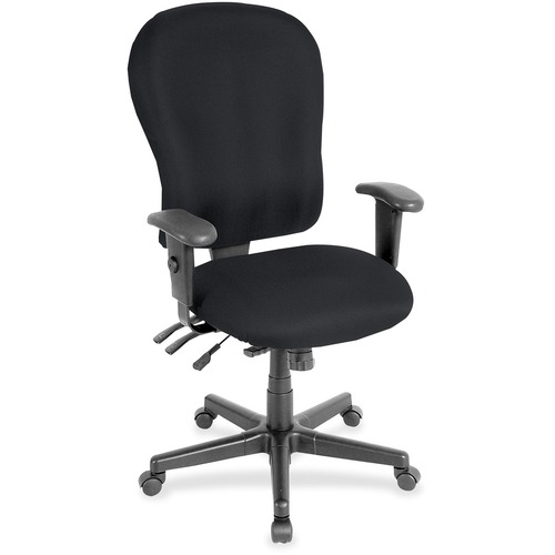Chair, Highback, Armrests, Fabric, 29" x 26" 47", Ebony