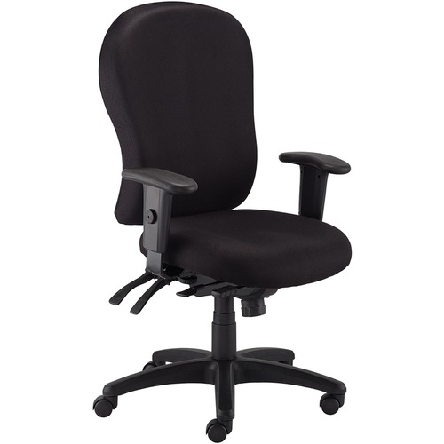 Chair, Highback, Armrests, Dillon Vinyl, 29" x 26" 47", Black