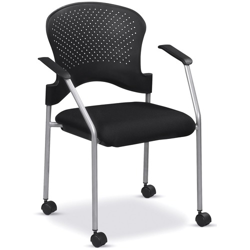 Chair, w/Casters, Fabric Seat, 25" x 21" x 33-3/4", Black