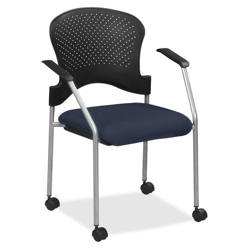 Chair, With Casters, Fabric Seat, 25" x 21" x 33-3/4", Periwinkle