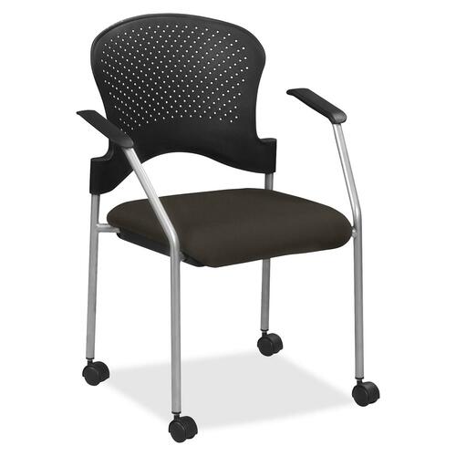 Chair, With Casters, Fabric Seat, 25" x 21" x 33-3/4", Pepper