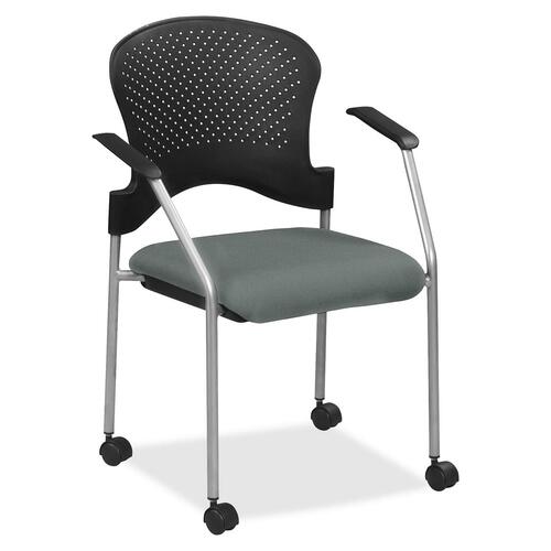 Chair, with Casters, Fabric Seat, 25"x21"x33-3/4", Fog Gray