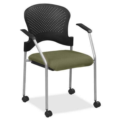Chair, With Casters, Fabric Seat, 25" x 21" x 33-3/4", Leaf