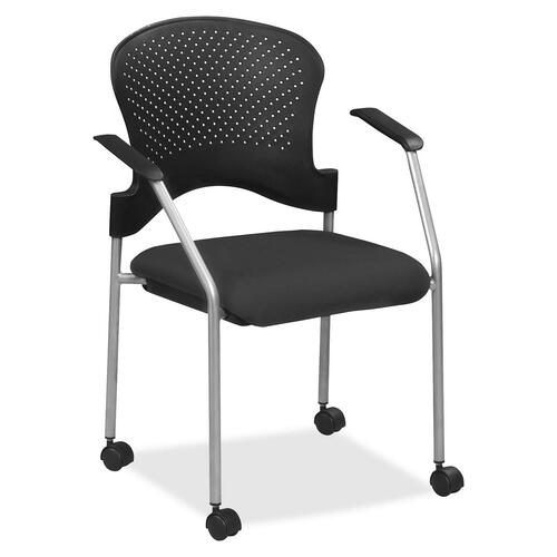 Chair, With Casters, Fabric Seat, 25" x 21" x 33-3/4", Tuxedo