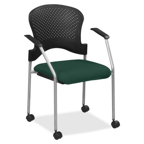 Chair, With Casters, Fabric Seat, 25" x 21" x 33-3/4", Forest