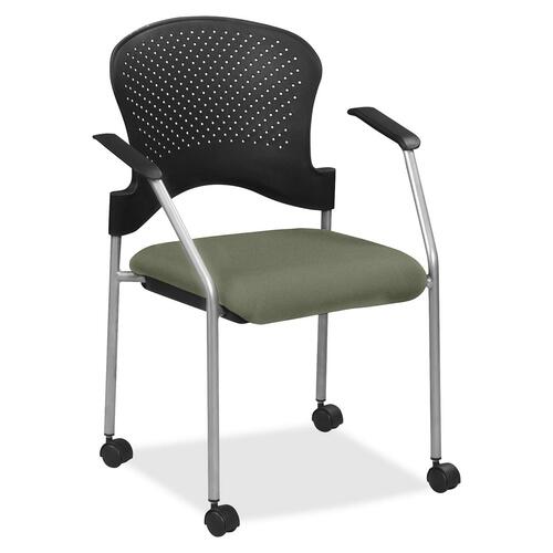 Chair, With Casters, Fabric Seat, 25" x 21" x 33-3/4", Sage