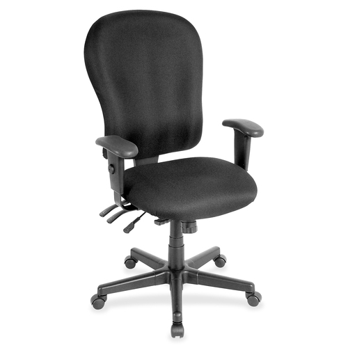 Chair, Highback, Armrests, Foam, 29" x 26" 47", Black