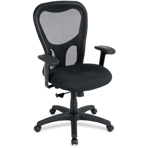 Chair, High Back, Synchro, Fabric Seat, 26"x24"x44-1/2", Black