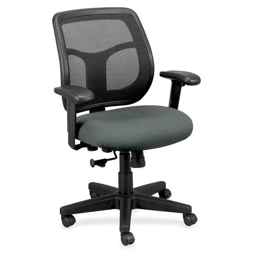Chair, Midback, Fabric Seat, 26" x 19-3/10" x 38-1/2", Fog Gray