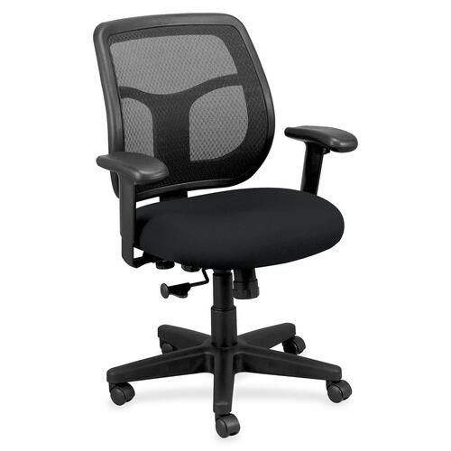 Chair, Mid Back, Fabric Seat, 26" x 19-3/10" x 38-1/2", Ebony