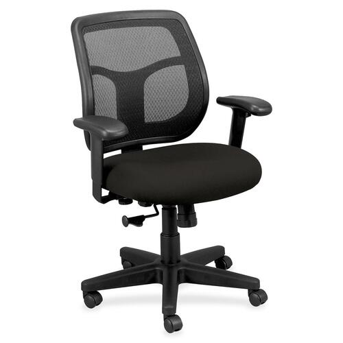 Chair, Mid Back, Fabric Seat, 26" x 19-3/10" x 38-1/2", Black