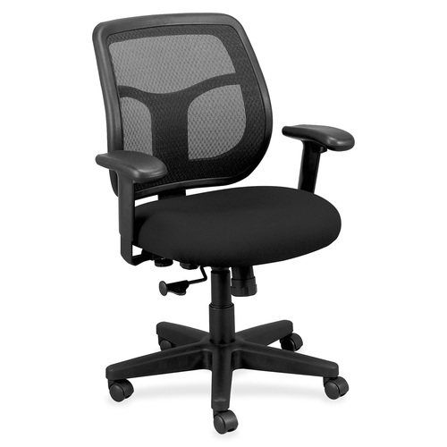 Chair, Mid Back, Fabric Seat, 26" x 19-3/10" x 38-1/2", Black