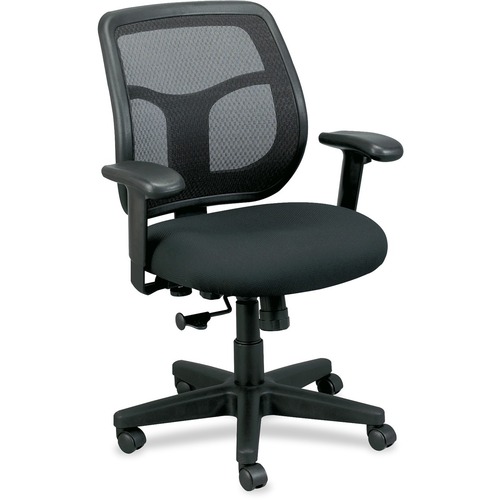 Chair, Midback, Fabric Seat, 26" x 19-3/10" x 38-1/2", Black Back/Seat