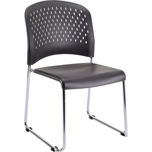 Chair, Stack, Perforated/Round Back, 18" x 23" x 34", Black 4/CT