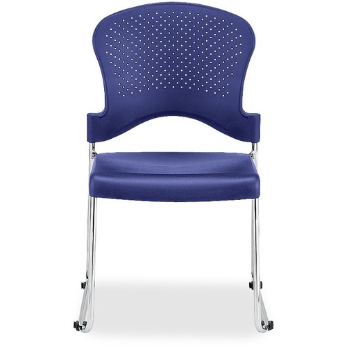 Chair, Stack, Perforated/Round Back, 18" x 23" x 34", Blue 4/CT