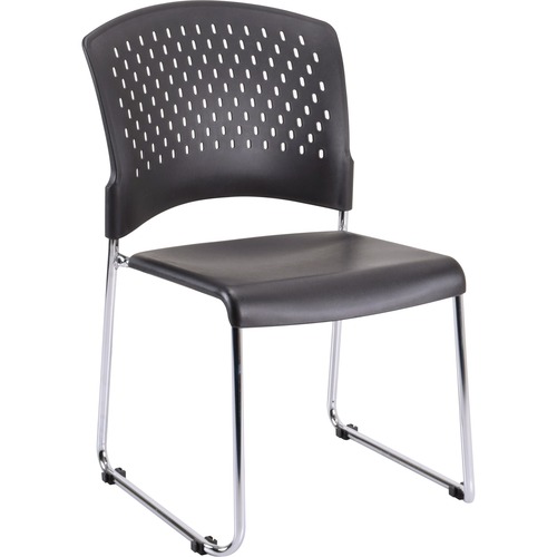 Chair, Stack, Perforated/Square Back, 18"x23"x34", Black 4/CT