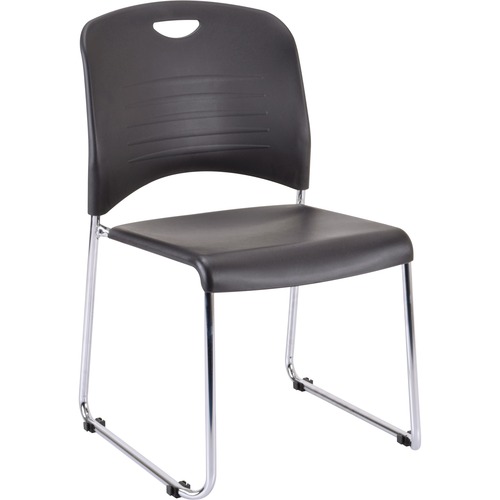 Chair, Stack, With Handle, Round Back, 18" x 22-1/2" x 33-1/2", Black 4/CT