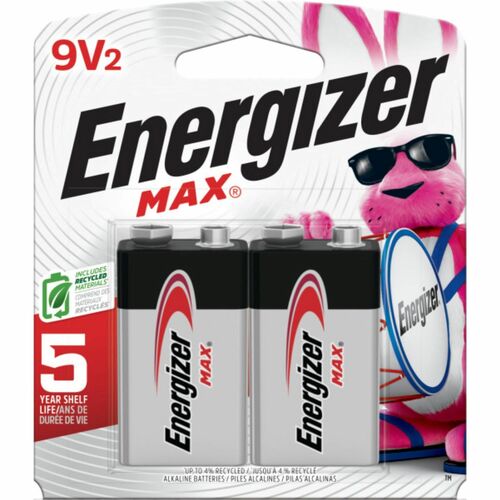 Battery, Alkaline, 9V, 2/PK 48/CT