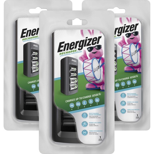 Battery Chargers, For AA/AAA/C/D, 9V, 4"x8"x25-1/4", BK 3/CT
