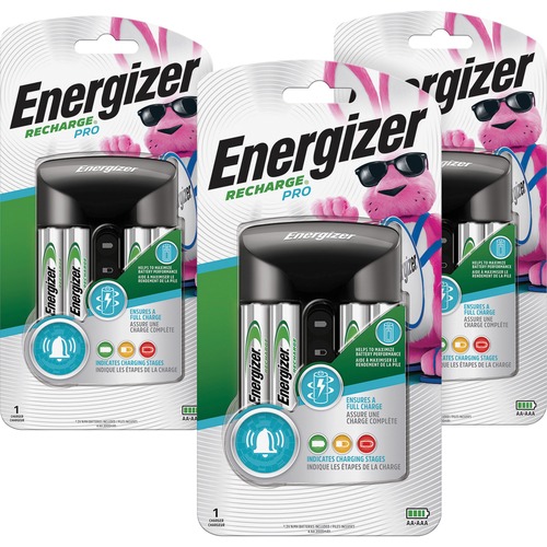 Battery Rechargers, For 2 AA 4 AAA Batteries, Black 3/CT