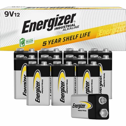Battery, Alkaline, Industrial, 9V, 12/BX 6/CT