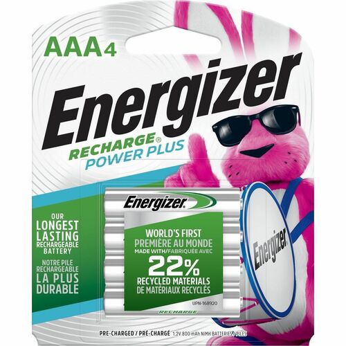 Battery, Rechargeable, Energizer, AAA 4/PK