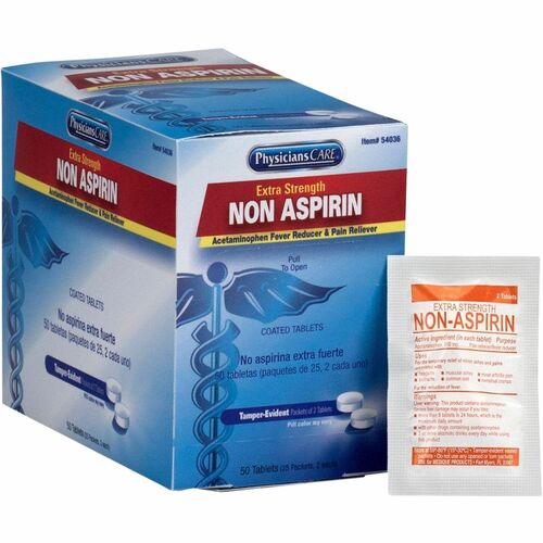 Tablets, Non Aspirin, Extra Strength 50/BX