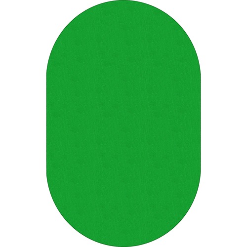 Rug, Oval, Solid Color, 7'6"x12", Lime Green