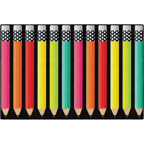 Rug, Pencils, Rectangle, 5'x7'6", Multi