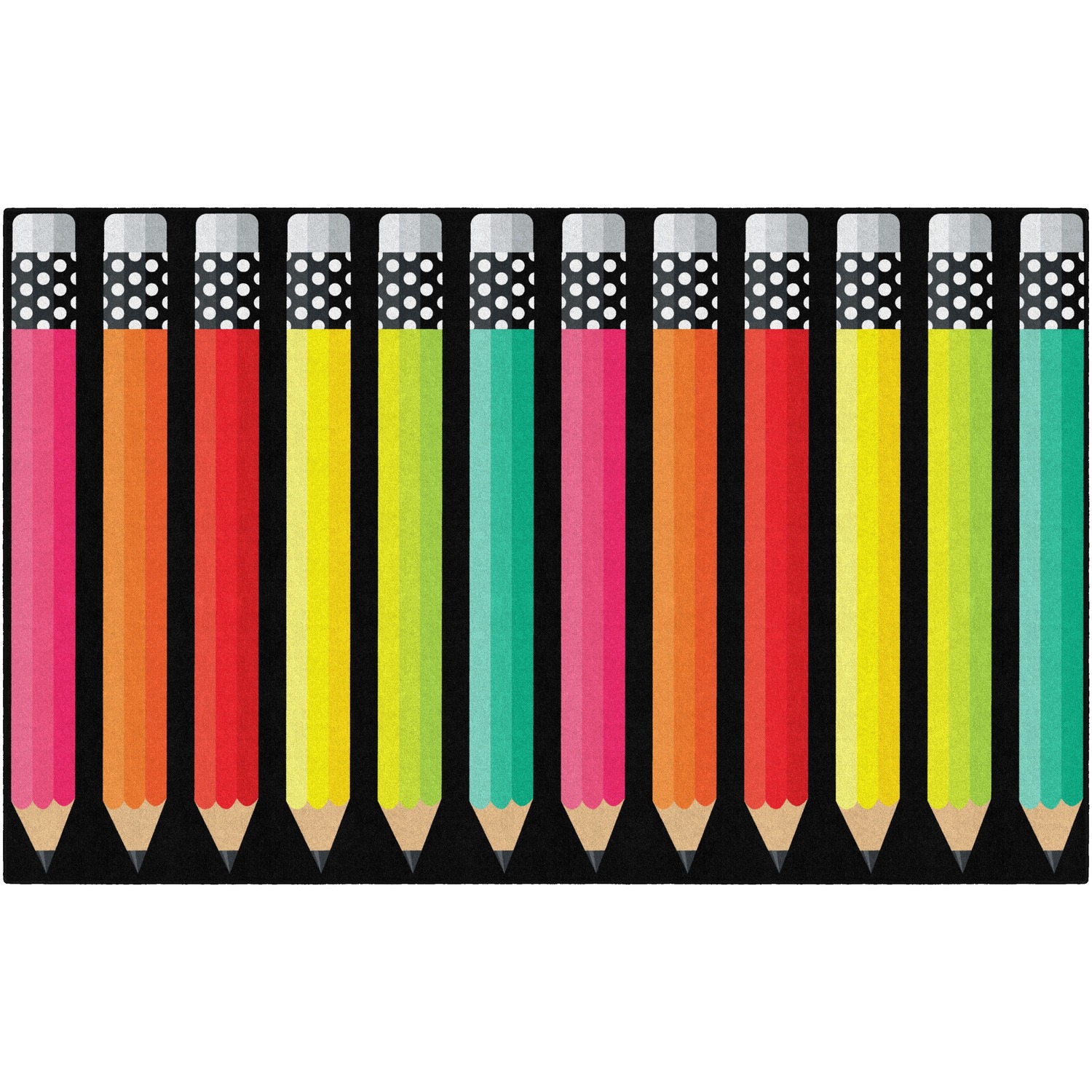 Rug, Pencils, Rectangle, 7'6"x12 Foot, Multi