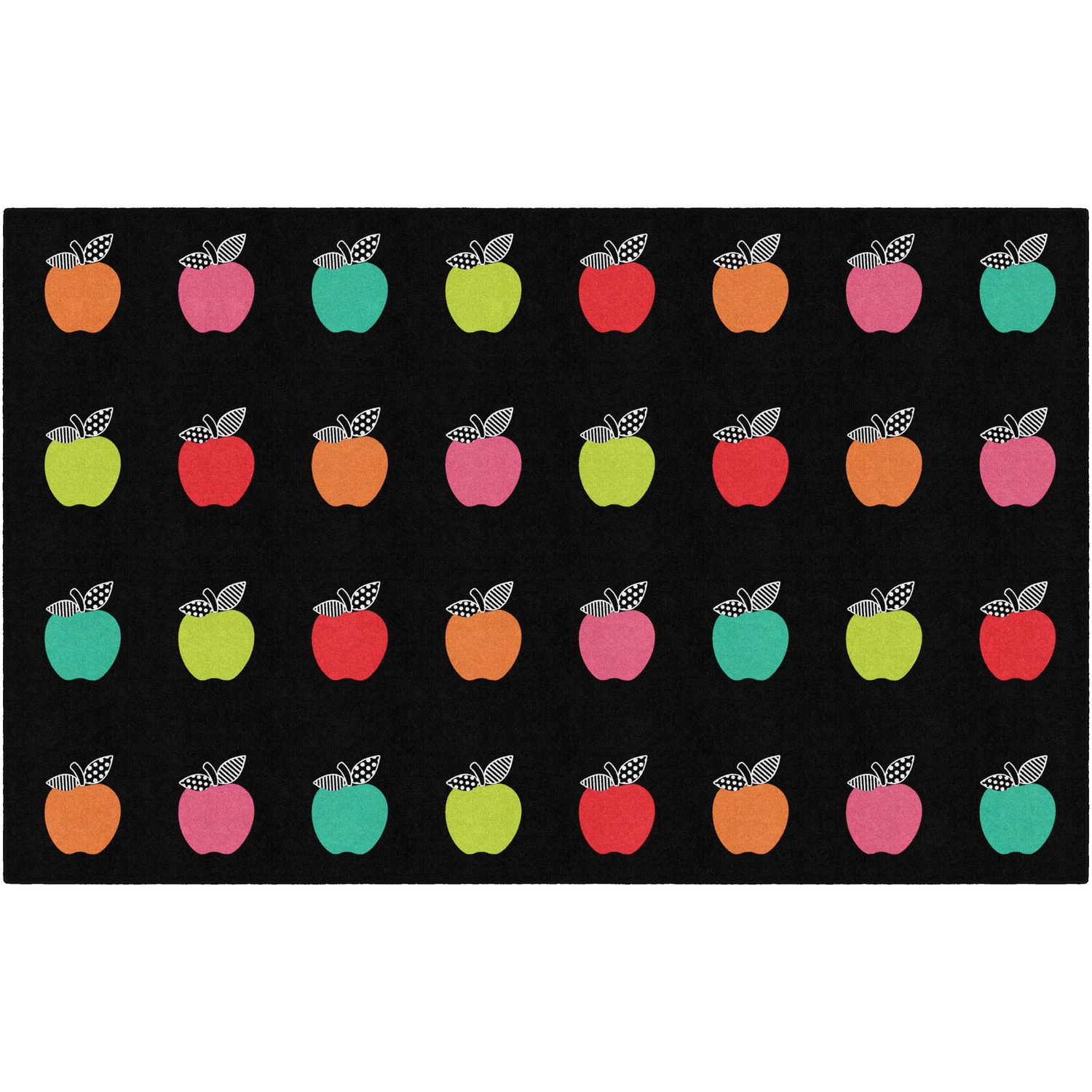Rug, Apples, Rectangle, 7'6"x12', Black