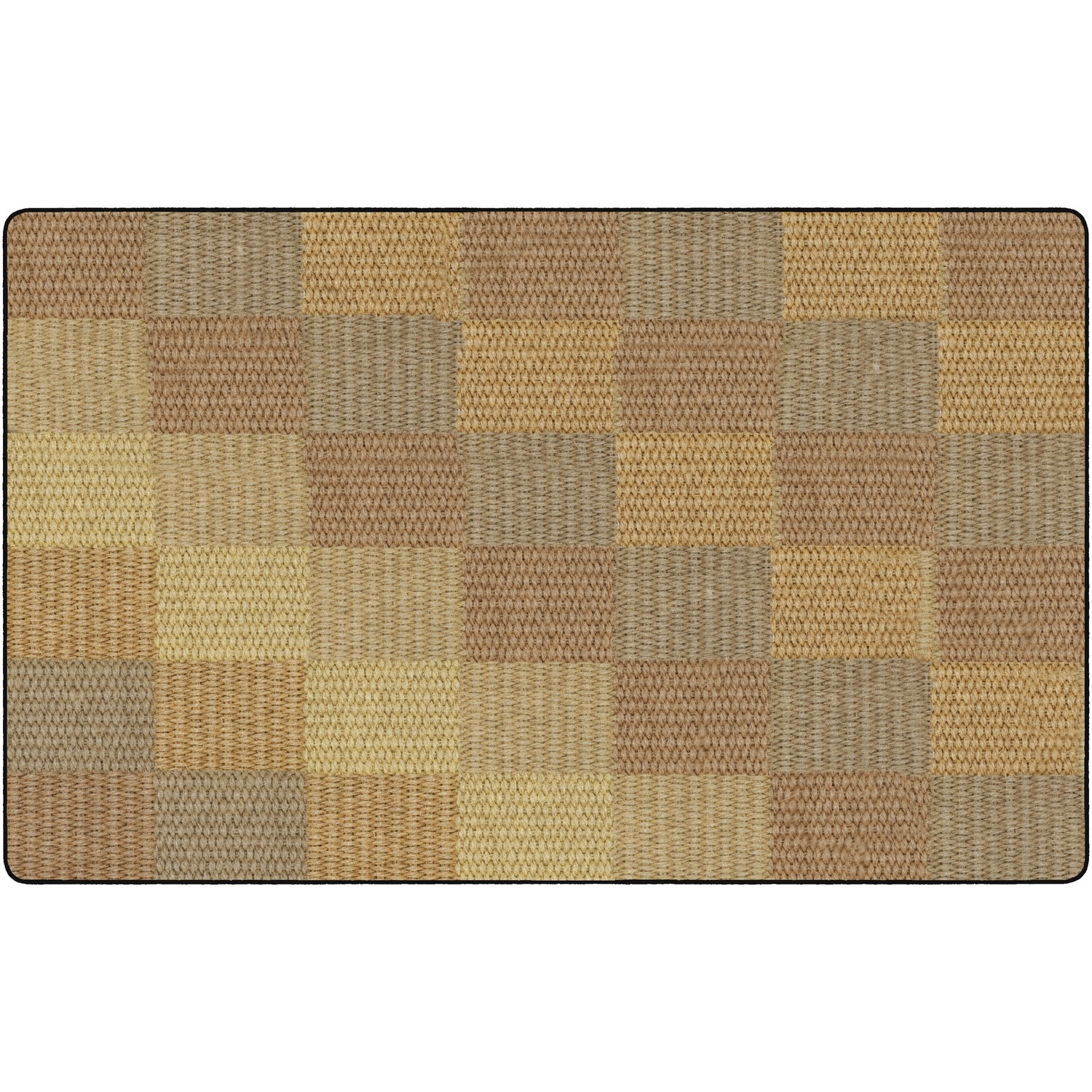 Rug, Blocks, Basketweave, Rectangle, 7'6" x 12', Neutral