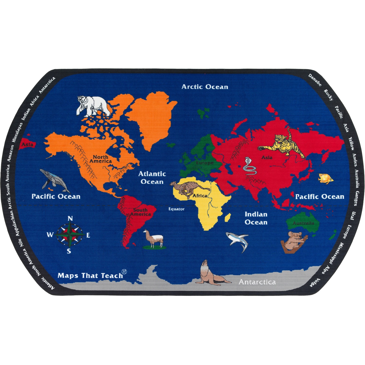 Rug, Maps Teach, 7'6" x 12'