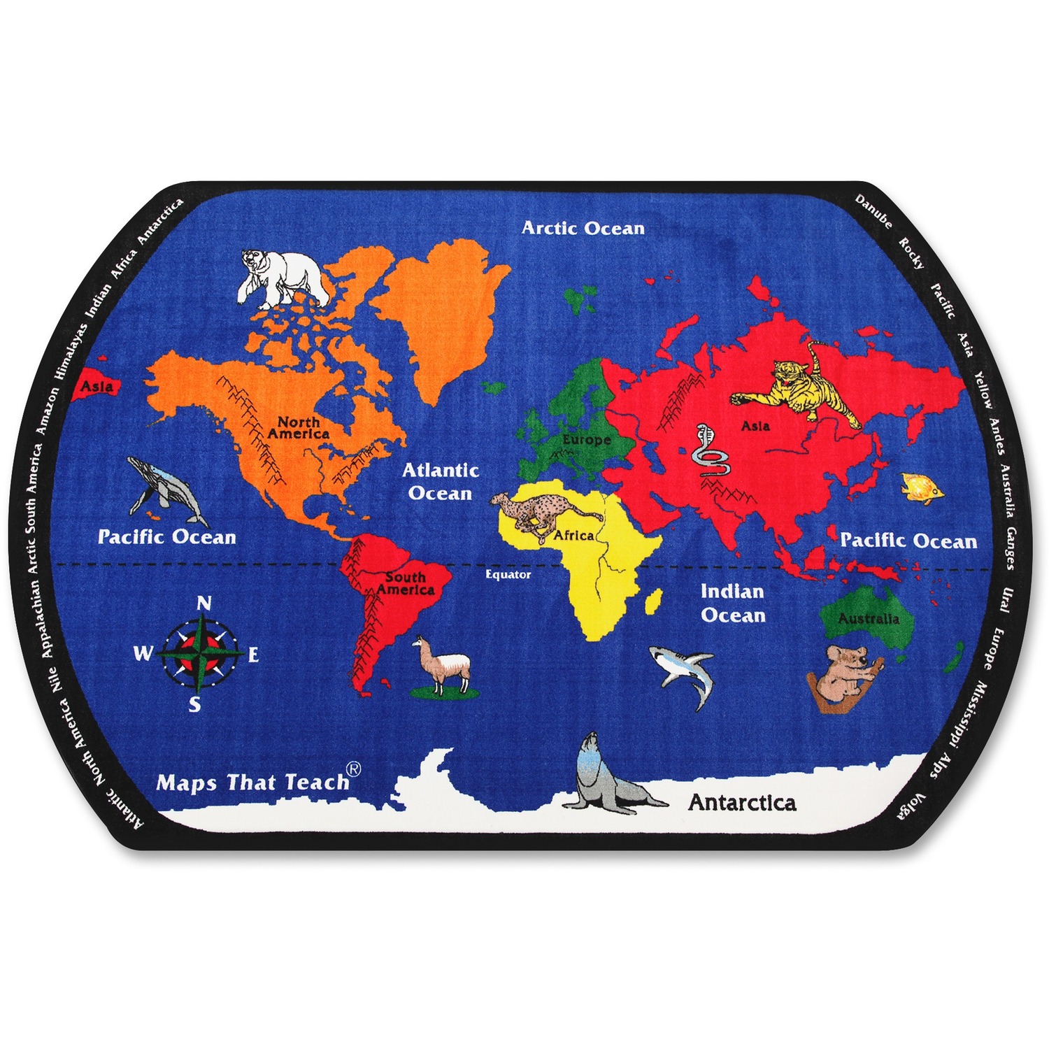 Rug, Maps Teach, 10'9" x 13'2"