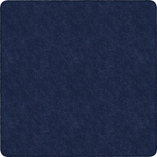 Rug, Square, Solid Color, Stain Resistant, 6'x6', Navy
