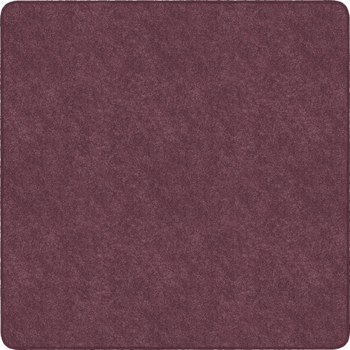 Rug, Square, Solid Color, Stain Resistant, 6'x6', Plum