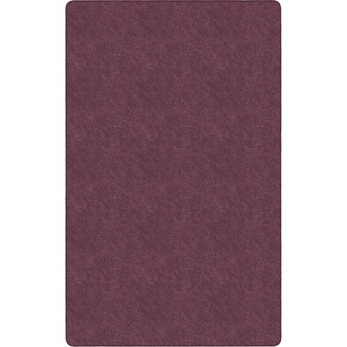 Rug, Rectangle, Solid Color, Stain Resistant, 6'x9', Plum