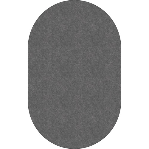 Rug, Oval, Solid Color, Stain Resistant, 7'6"x12', Gray