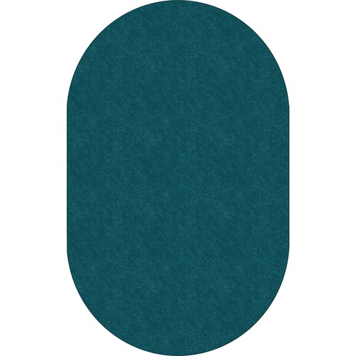 Rug, Oval, Solid Color, Stain Resistant, 7'6" x 12', Marine Blue