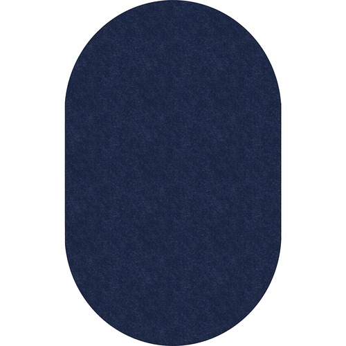 Rug, Oval, Solid Color, Stain Resistant, 7'6" x 12', Navy