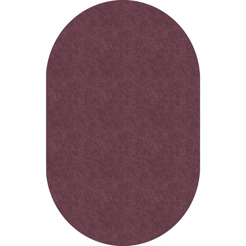 Rug, Oval, Solid Color, Stain Resistant, 7'6" x 12', Plum