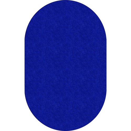 Rug, Oval, Solid Color, Stain Resistant, 7'6" x 12', Royal Blue
