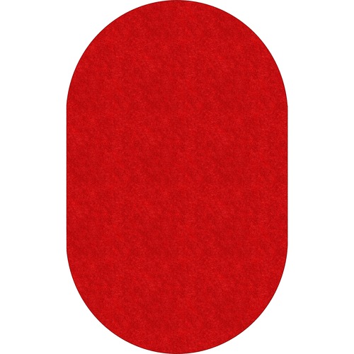 Rug, Oval, Solid Color, Stain Resistant, 7'6" x 12', Rowdy Red