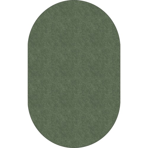 Rug, Oval, Solid Color, Stain Resistant, 7'6" x 12', Sage Green