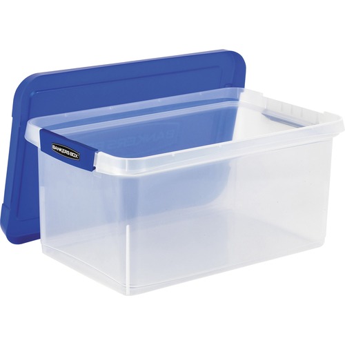 File Box, Stackable, TAA Compliant, 14-1/5" x 20" x 10-5/8", Clear/Beige