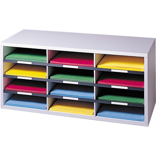 Organizer, 12 Compartment, Letter, Gray