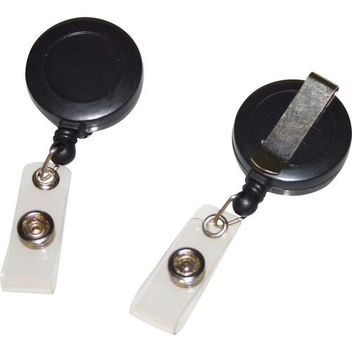 ID Belt Clip, Retractable, 1-1/4"x4-1/2", Black 25/BX