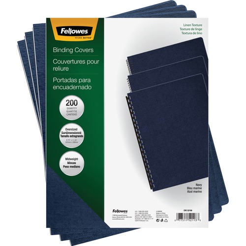 Cover, Textured, Linen, Legal, Navy 200/PK